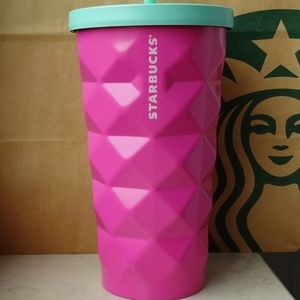 Brand new geo diamond pink Euro Starbucks tumbler